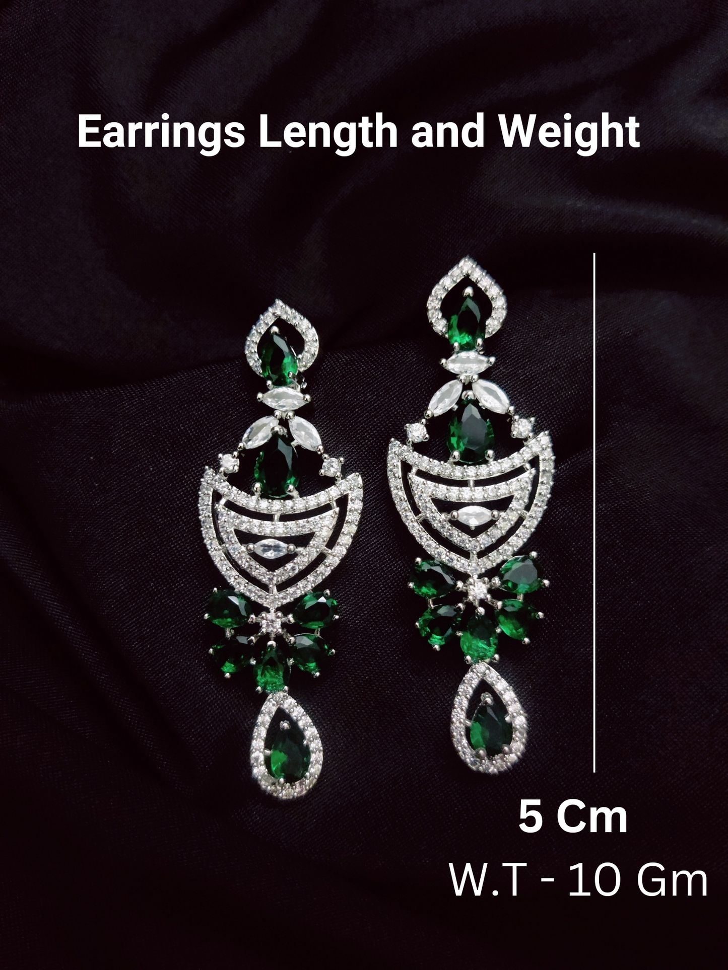 Emerald Green Royal Necklace with Earrings