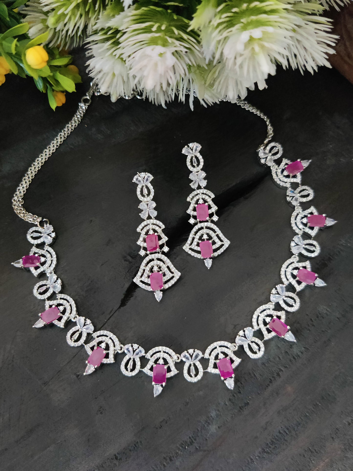 American Diamond Necklace Set