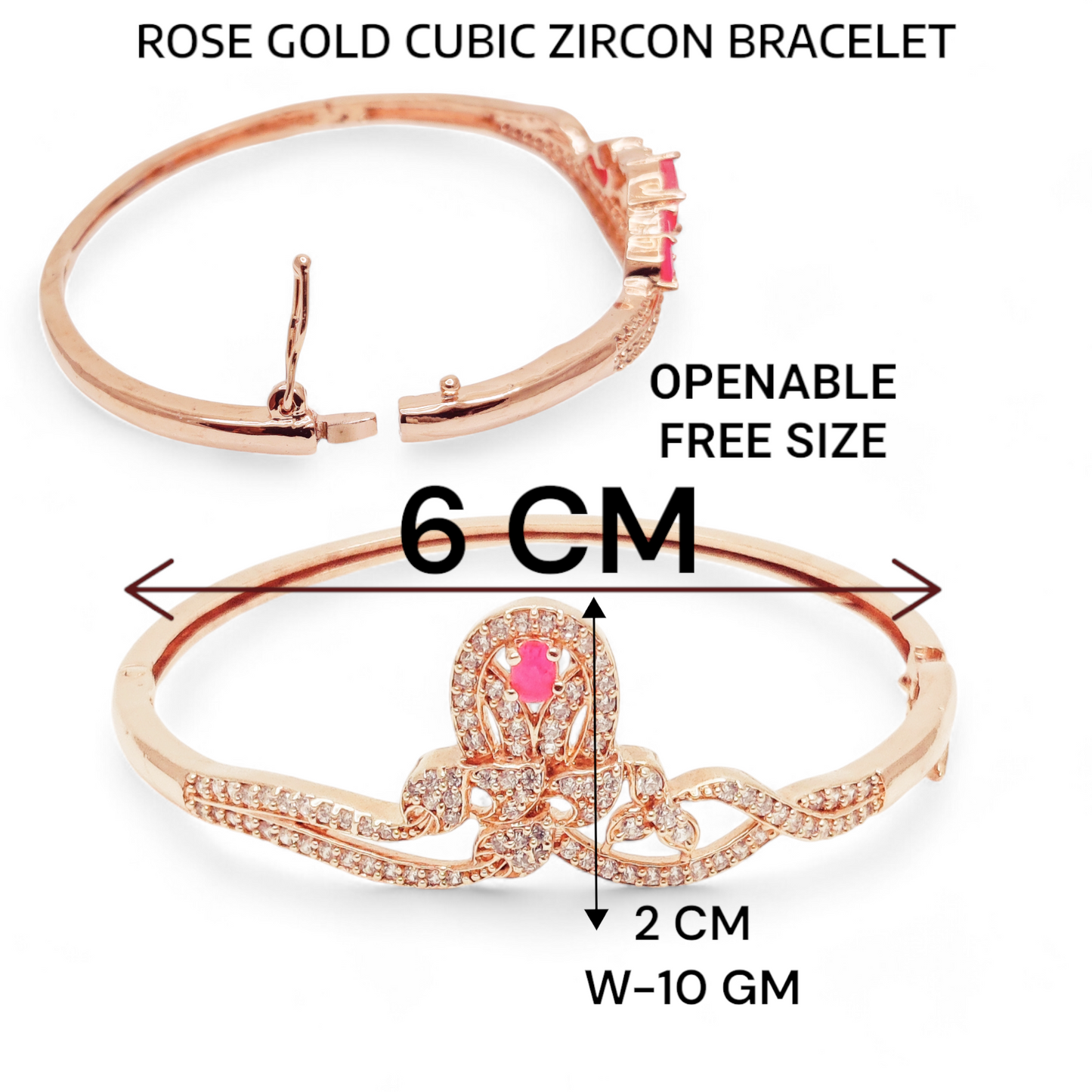 Rose Gold Plated Cubic Zircon Bracelet