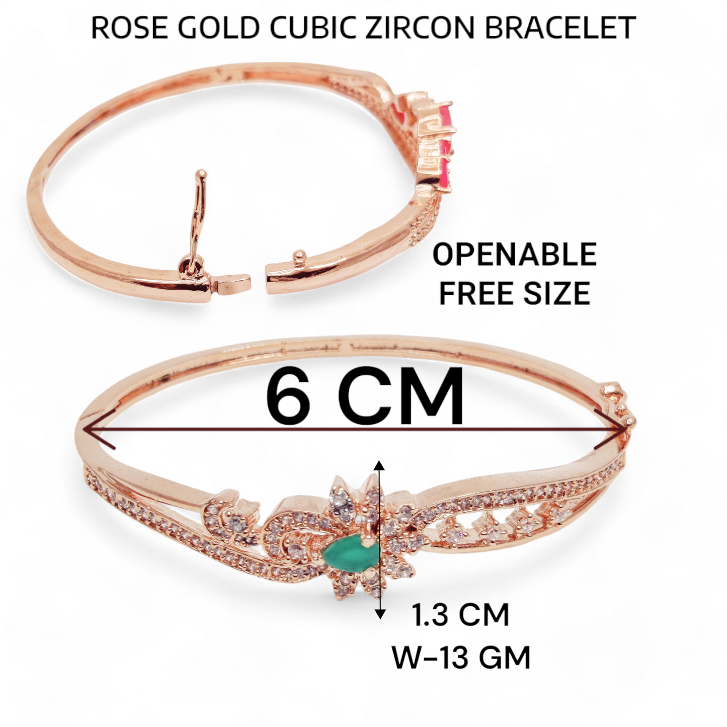 Rose Gold Plated Cubic Zircon Bracelet