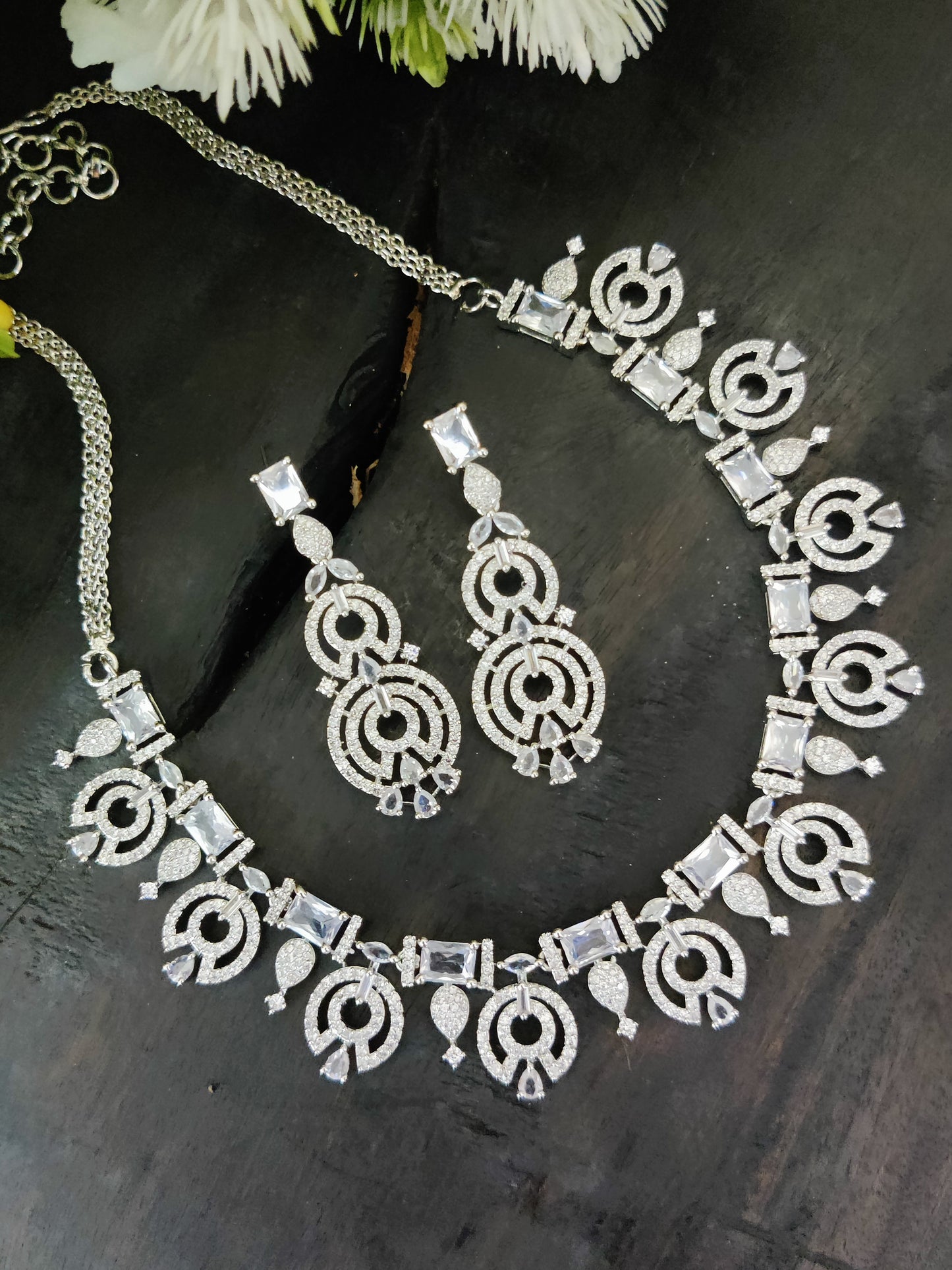 American Diamond Necklace Set